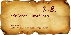 Kácsor Euzébia névjegykártya